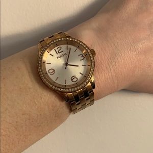 Gold Fossil Watch